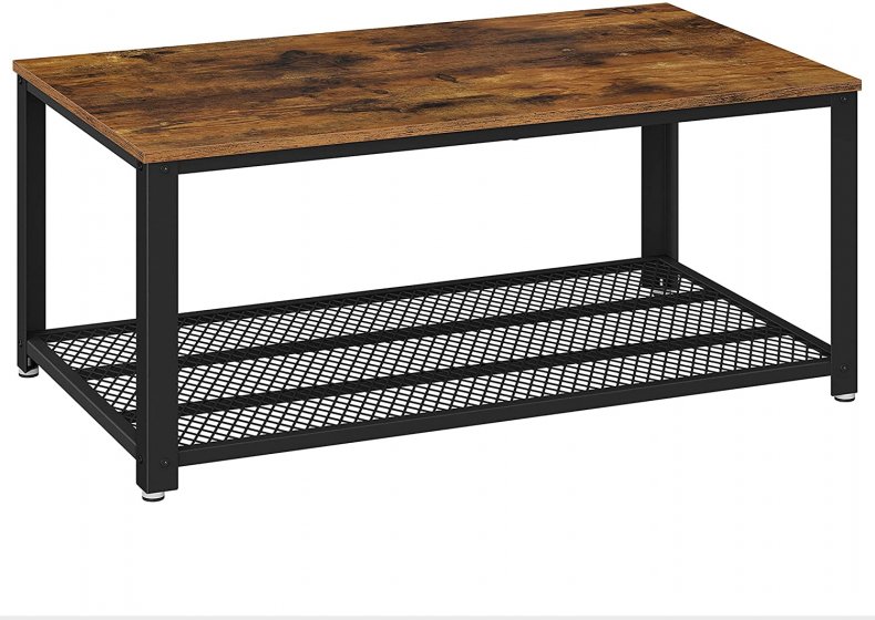 Industrial Coffee Table with Storage Shelf 