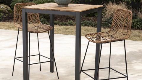 World Market All-Weather Wicker Naveen Outdoor Counter Stools, Set of 2